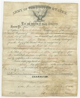 George Custer Signed Military Document June 23, 1874 